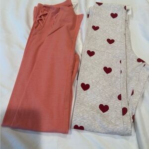 Old Navy Pink and Gray Heart Pajama Set